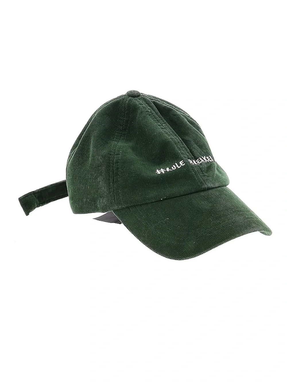 #RULE BREAKER Green Corduroy Baseball Cap